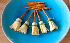Cheesy pretzel broomsticks on Kidspot