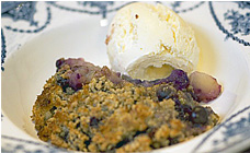 Gluten-free apple and blueberry crumble