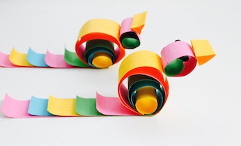 Curly birds paper craft on Kidspot