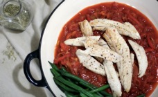 Pan fried fish with roasted capsicum sauce