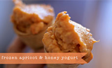 Frozen apricot and honey yoghurt