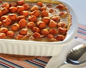 Chicken casserole with pom poms