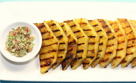 Grilled pineapple with chilli lime sprinkle