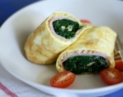 Ham and spinach egg rolls