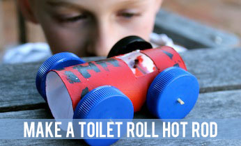 Toilet roll hot rods on Kidspot