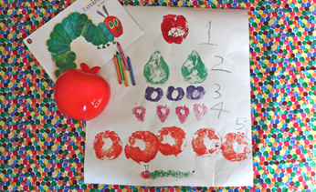 very hungry caterpillar fruit stamps