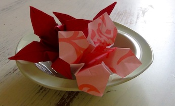 Origami Iris table settings