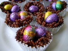 Chocolate crackle egg baskets