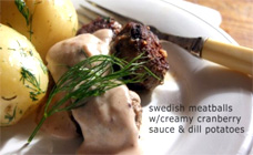 Swedish meatballs with dill potatoes