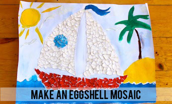 Egg shell mosaic on Kidspot