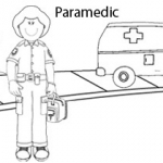 Occupation colouring pages: Paramedic