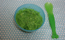 Pea and zucchini puree