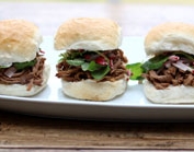 Pulled Beef Sliders with Watercress Salad