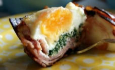 Prosciutto and egg pies