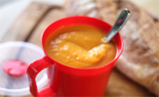 Pumpkin and lentil soup