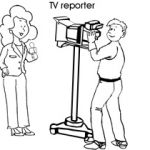 Occupation colouring pages: TV reporter