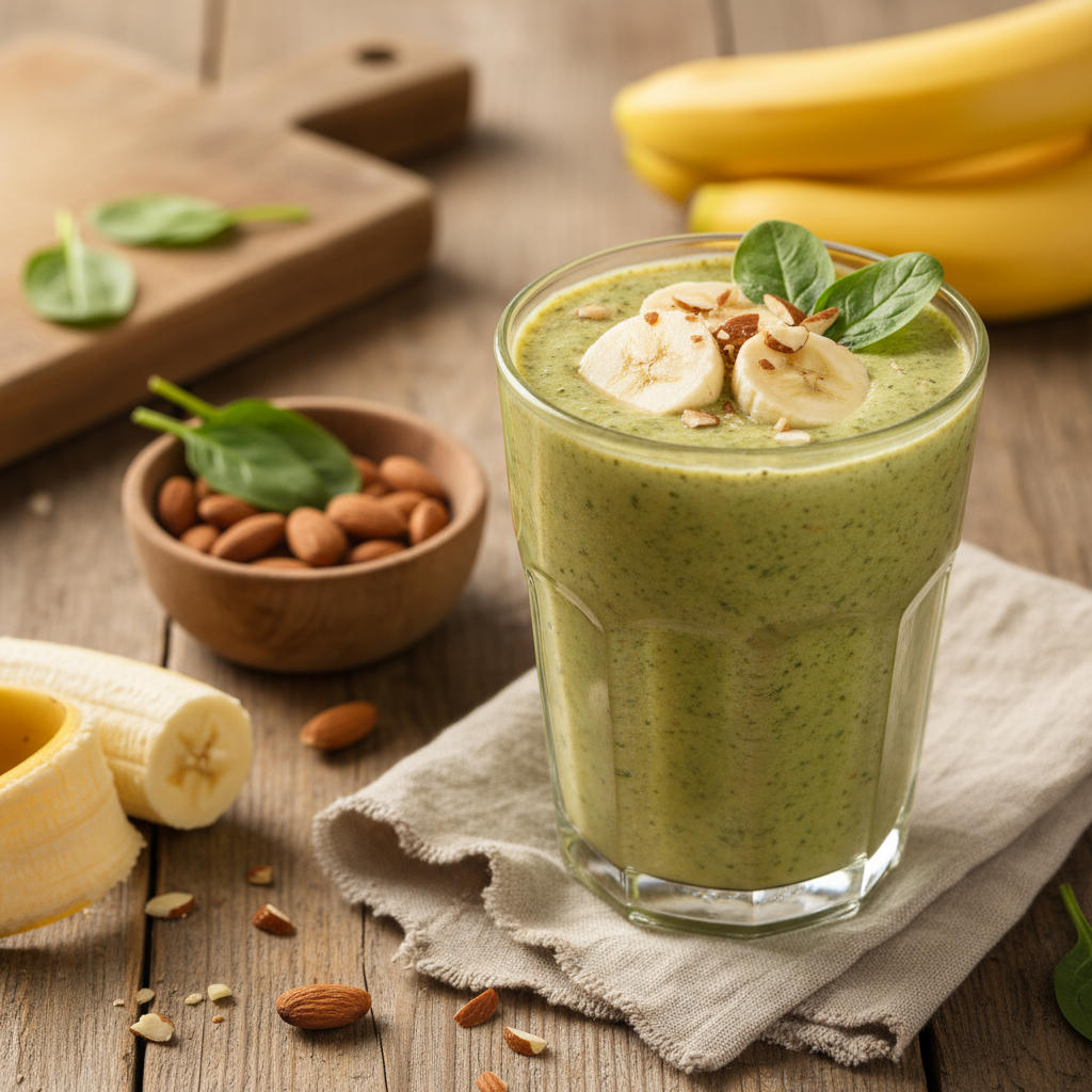 Spinach, Almond Milk & Banana Smoothie