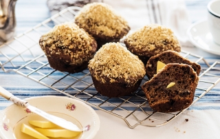 Chocolate beetroot muffins