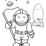 astronaut colouring page