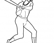 baseball batter colouring page