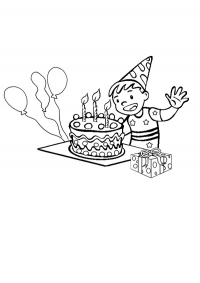birthday boy colouring page