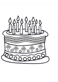 birthday cake colouring page