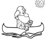 canoeing colouring page