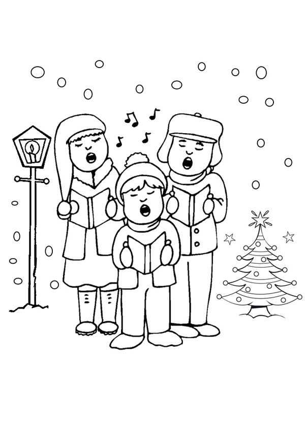 carolers colouring page