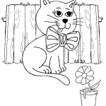 cat colouring page