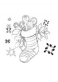 christmas stocking colouring page