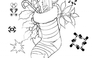 christmas stocking colouring page