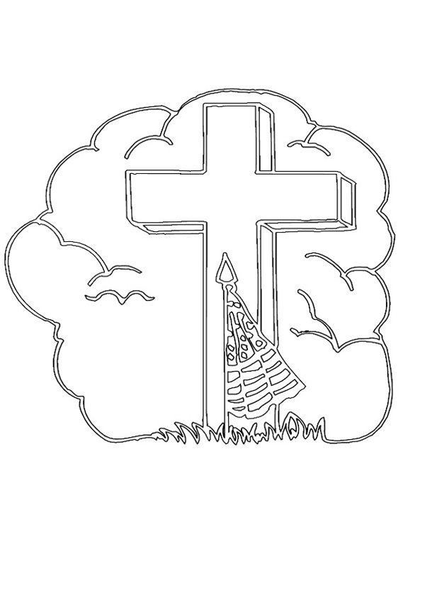 cross colouring page