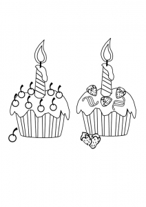 cupcakes colouring page