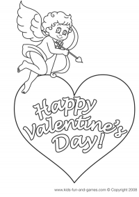 cupid colouring page