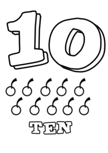 digit 10 colouring page