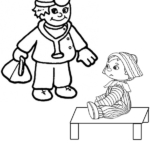 doctor child colouring page