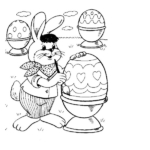 painting easter bunny colouring page