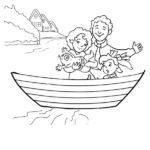 boating family colouring page