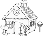 gingerbread house colouring page