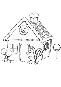 gingerbread house colouring page