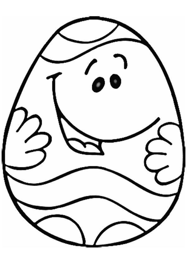 happy easter egg colouring page