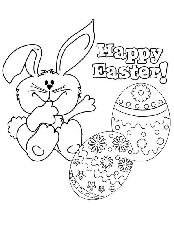 happy easter colouring page