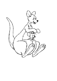 kangaroo colouring page