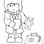 child doctor colouring page