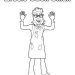 little cook colouring page