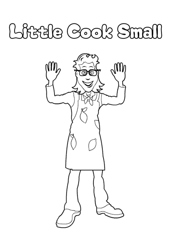 little cook colouring page