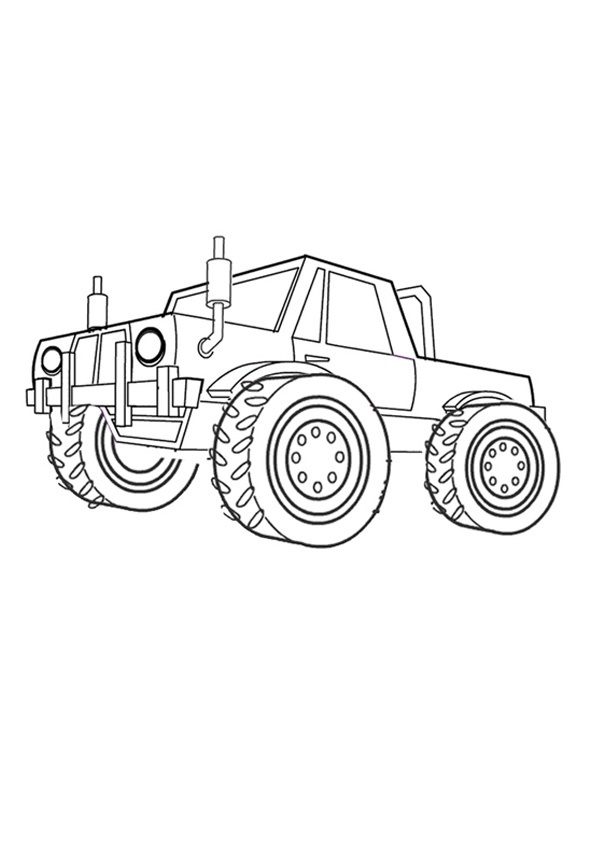 monster truck colouring page