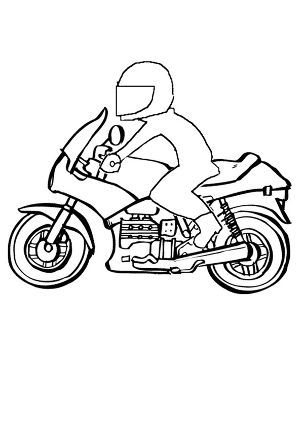 motorbike colouring page