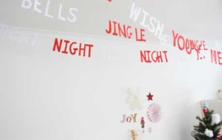 Christmas paper letter garland