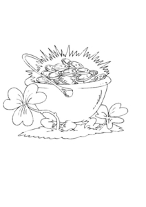 Pot of gold colouring page